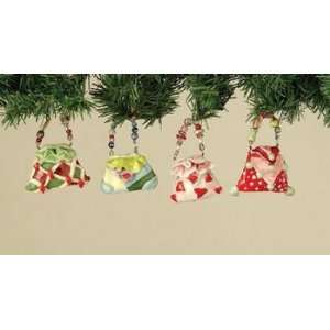  Playful Clay Ladys Purses Holiday Ornament   set of 4 