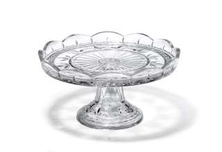 NEW FULL LEAD BOHEMIA CRYSTAL CAKE STAND PLATE PLATTER  