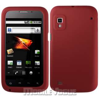 Soft Silicone Skin Case Cover For ZTE Warp Boost Mobile Red  