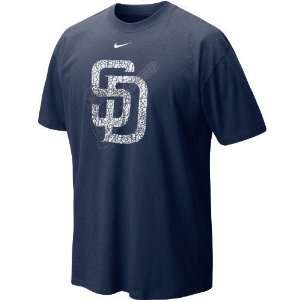  Nike San Diego Padres Navy Blue Stacked Up T shirt Sports 