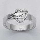 Gucci 18k White Gold Diamond Heart Ring  