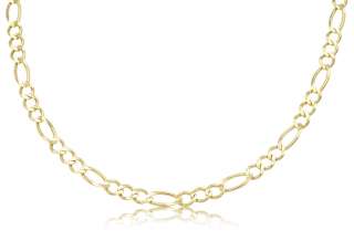14K SOLID YG MENS FIGARO LINK CHAIN NECKLACE 5.0mm  