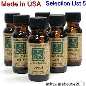 Single 0.5 fl. oz. Premium Fragrance Oil Selection List 5