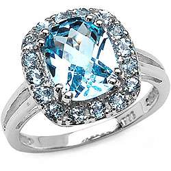 Sterling Silver Genuine Blue Topaz Ring  