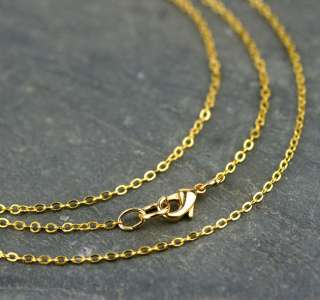 Gold Plated Brass Link Cable Chain Necklace Gold Necklace 1.6mm cn402 
