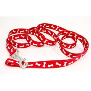  Pet Attire Styles Red Bones Print 6 Foot Dog Leash with 