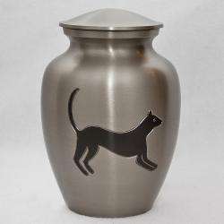 Star Legacys Feline Silhouette Pewter Brass Pet Urn  