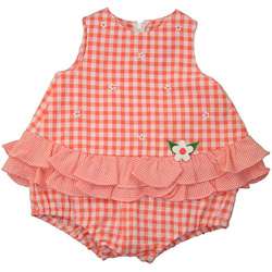 Florence Eiseman Girls All In One Ruffle Bubble Dress  