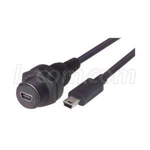  Waterproof USB Cable, Mini B 5 Female /Mini B 5 Male, 2.0m 