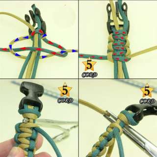 Camping Para cord Bracelets Buckle Survival With Whistle P064  