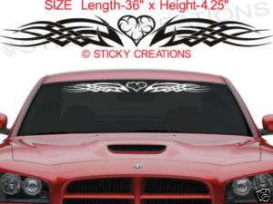 128 HEART Windshield Tribal Stickers Decal Graphic Car  