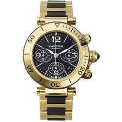 Cartier Pasha Seatimer Mens Gold Automatic Watch  