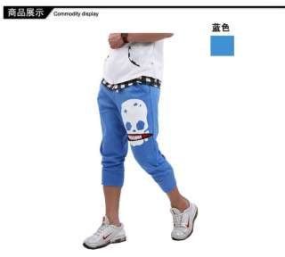 NWT Mens Casual CROP Pants SKULL Print Trousers M XL 3Colors free ship 