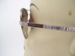 Chanel 4121 B c.304/13 Brown Crystal Arm Aviator Sunglasses W/Case 