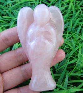 Big)*Beautiful*pink rose quartz carved*Angel*Statue  