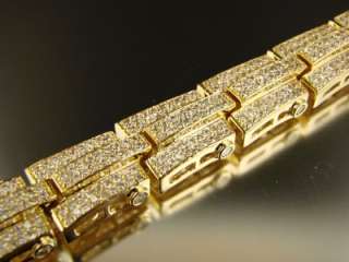 MENS YELLOW GOLD FINISH SIMULATED DIAMOND BRACELET  