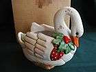 1988 george z lefton christmas swan planter srn0689 expedited shipping