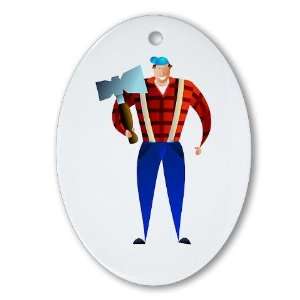 Lumberjack Occupations Oval Ornament by  