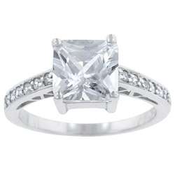 Sterling Silver Cubic Zirconia Engagement Ring  