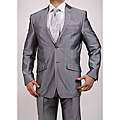 Ferrecci Mens Shiny Brown Two button Two piece Slim Fit Suit 