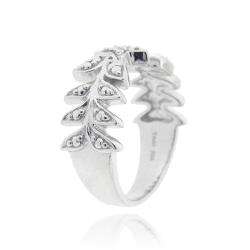 Sterling Silver Diamond Accent Leaf Design Ring  