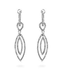 14k White Gold 3/4ct TDW Diamond Dangle Earrings  