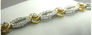 0cts Luminous Diamond Yellow & White Gold Decorative Tennis Bracelet 
