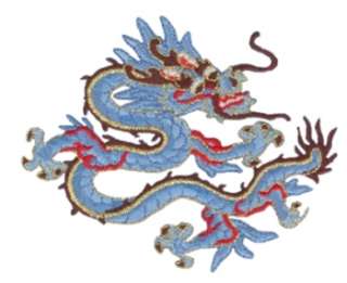 Dragon Red Light Blue Embroidered Applique Patch wx0016  