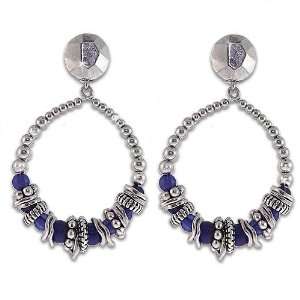  Arts and Crafts Ladies Earrings in White Silver Coated 