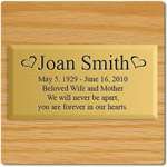 Small Traditional Oak Cremation Urn   Engravable   