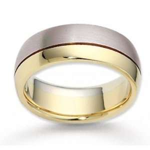    14k Two Tone Gold Eternal Love Carved Wedding Band Jewelry
