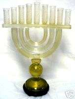 RARE MURANO ART GLASS MENORAH SCULPTURE judaica jewish  