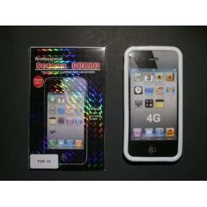  Iphone 4 TPU Bumper white + Screen Protector Everything 