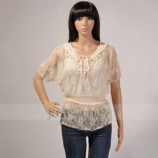 Women Fashion Sweet Cute Lace Flower Loose Cover Up + Vest 2pcs Kit T 