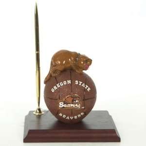 Oregon State Beavers NCAA Mascot Desk Pen & Clock Set (6.5)  