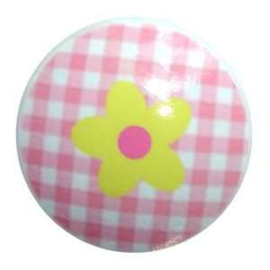Pink Gingham and Daisy Knob