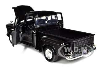 1955 CHEVY 5100 STEPSIDE PICKUP BLACK 1/24 DIECAST MODEL CAR BY 