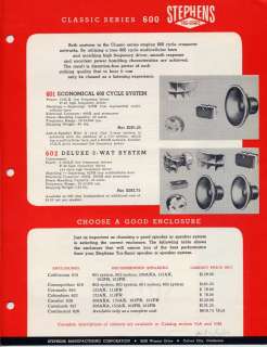 Vintage Stephens Trusonic 602 Deluxe System P30 Horn 103LX 214 Horn 
