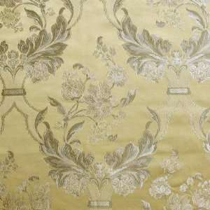  58 Wide Satin Jacquard Hilton Gold Fabric By The Yard 