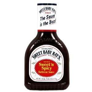 Sweet Baby Rays, Sweet & Spicy Barbecue Sauce, 18oz Bottle