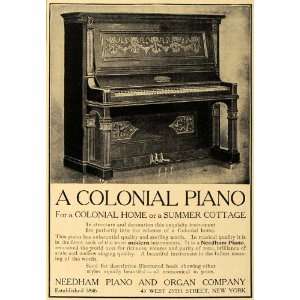  1907 Ad Needham Colonial Piano Organ Musical New York 