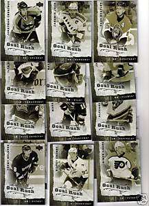 06/07 UD GOAL RUSH COMPLETE SET OF 14 OVECHKIN CROSBY +  