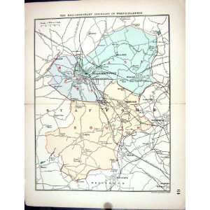   Map 1885 Parliamentary Divisions Wolverhampton Bilston