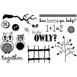 Unity Stamp Owl Always Love You Unmounted Red Rubber Stamps 