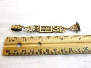   VICTORIAN GOLD FILLED WATCH FOB BROOCH PIN CLIP*4 LONG*PATD*OLD