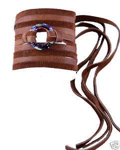 Stylish Wrap Deer Leather & Swarovski Crystal Bracelet  