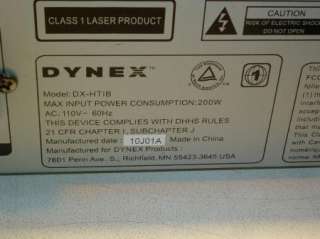 Dynex DX HTIB 200W 5.1ch DVD Home Theater System  