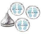   SHOWER FOOTPRINTS ITS A BOY FITS KISSES CANDY LABELS FAVORS WRAPPERS