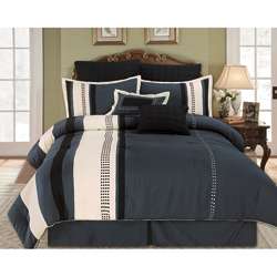 Aberdeen Grey 7 piece King size Comforter Set  