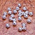 24PCS 8MM STARDUST LASER CUT ROUND SPACERS FINDINGS 925 STERLING 